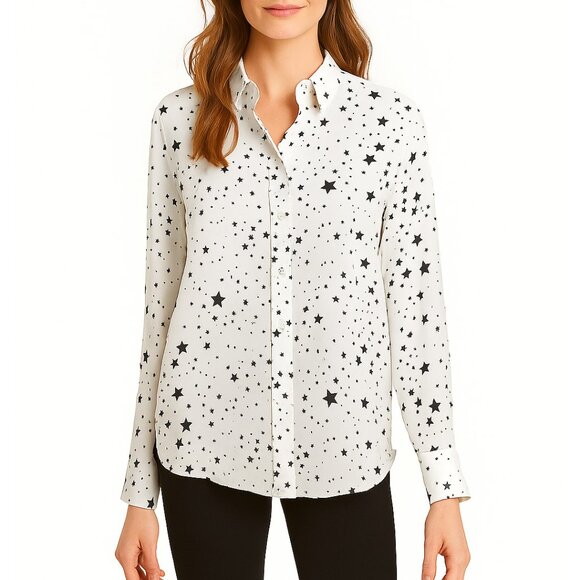 Equipment Silk Star-Printed Button-Front Shirt - Picture 1 of 9